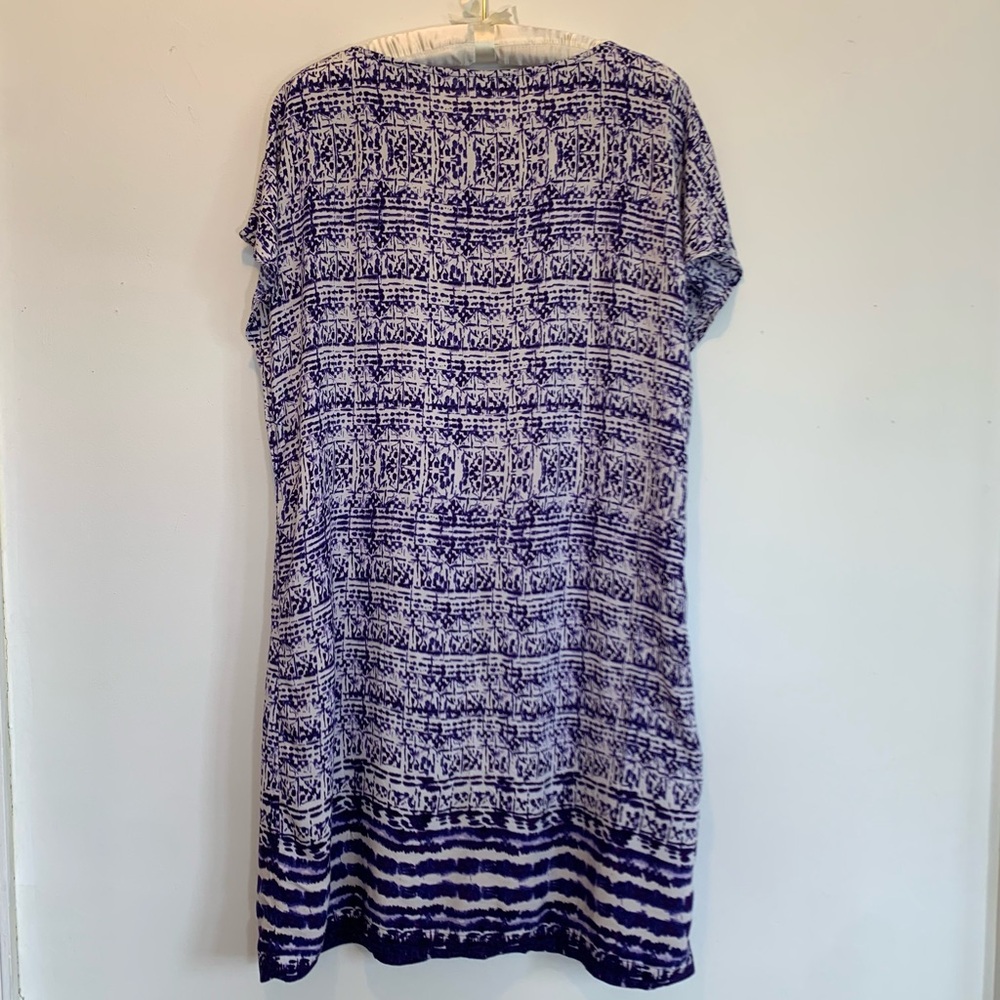 BLL NY India Batik Boho Beachy Shift Dress Medium Purple - Picture 5 of 7